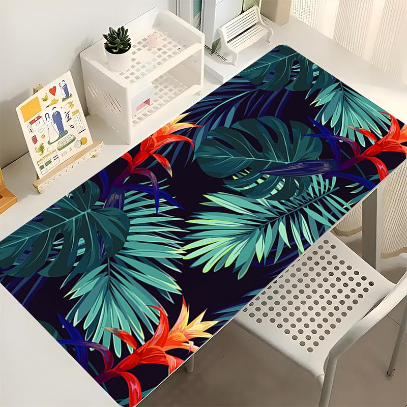 Size Mouse Pad Gaming Mousepad Green Tropical Plants Rubber Mouse Mat Gamer Extended Desk Mat Mechanical Keyboard Pads Mousepads