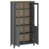 VidaXL Buffet Hill Range Gris 85x37x170,5 cm Bois de pin solide