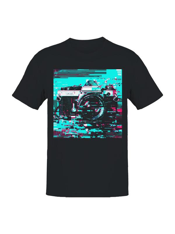 Vintage Camera Glitch Art Unisex T-Shirt S разноцветный