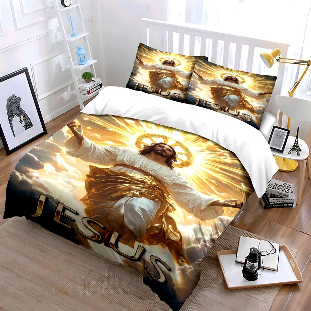 Radiant Jesus with Halo. Bedding Sets Duvet Cover Sets Duvet Covers Pillowcases(1*Duvet Cover 2*Pillowcases Without Duvet Insert)