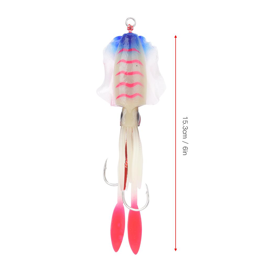 Soft Luminous Fishing Bait UV Octopus Squid Lure Fishing Tackle Accessory4#