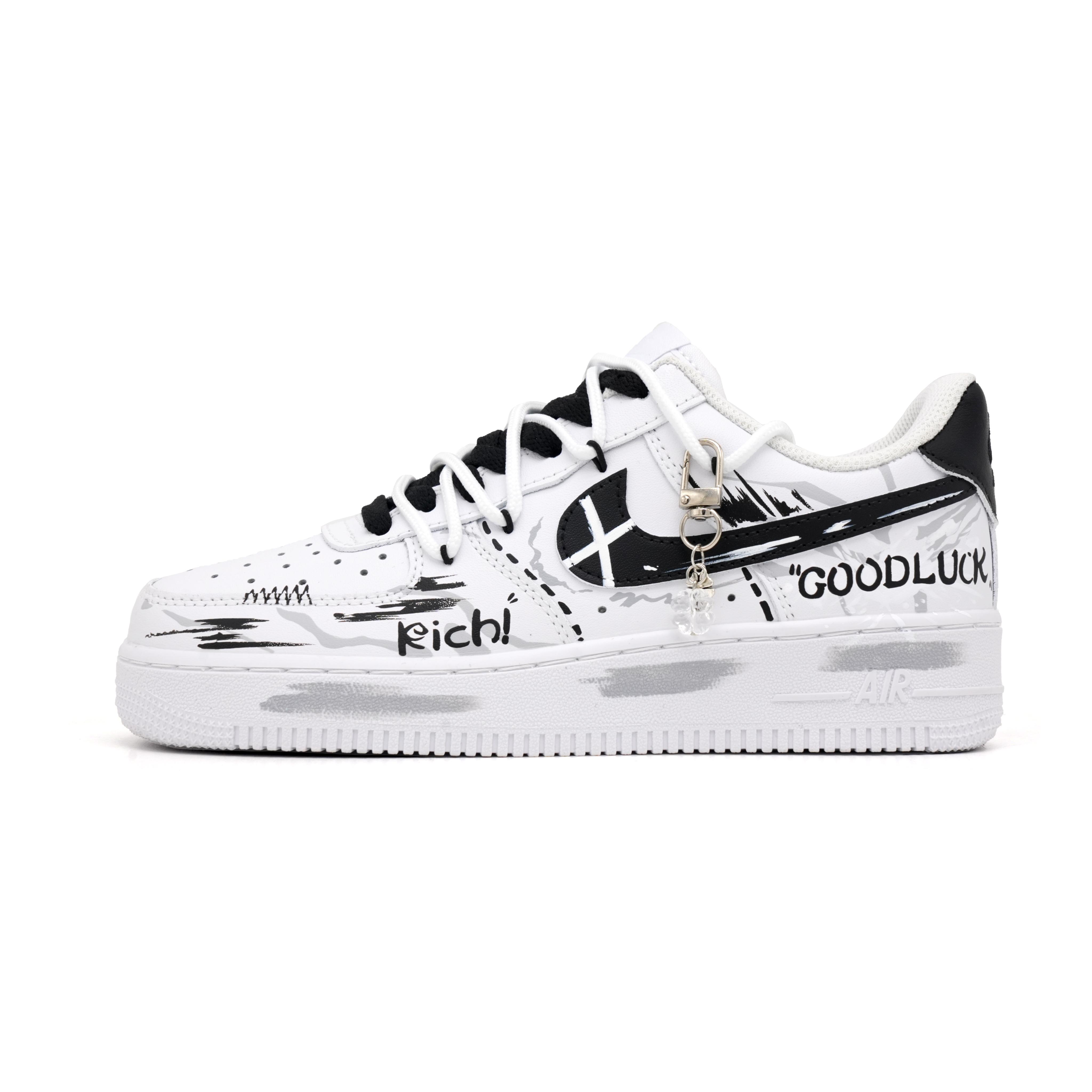 

Nike Air Force 1 Good Luck Graffiti Cow Leather Abrasion Resistant Slip Resistant Low top Skateboard Shoes Unisex CW2288-111(Team997-) 38