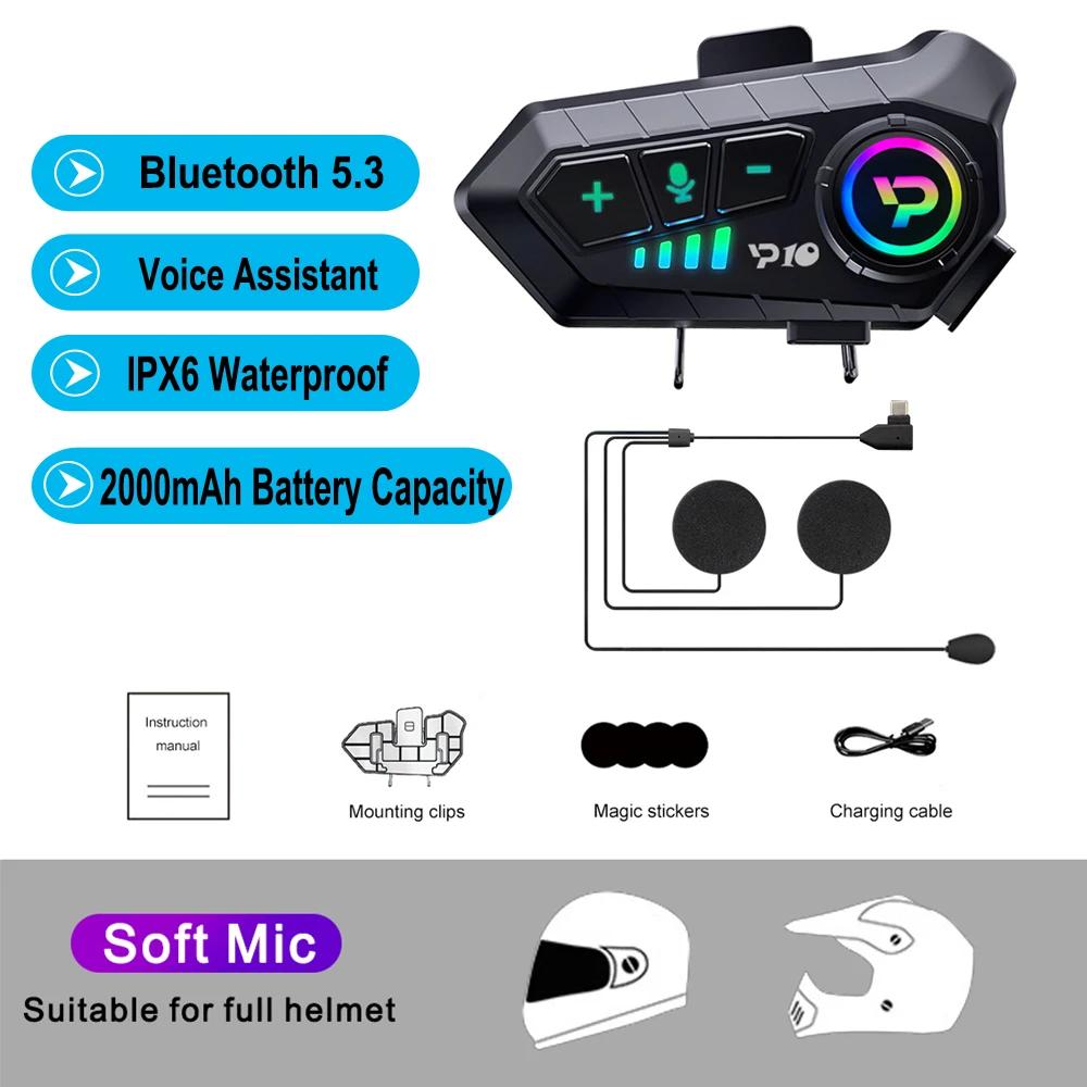 

Kebedumei Bluetooth5.3 Motorcycle Helmet Headset Wireless Hands-free Call Waterproof Noice Reduction Super Long Standby Earphone