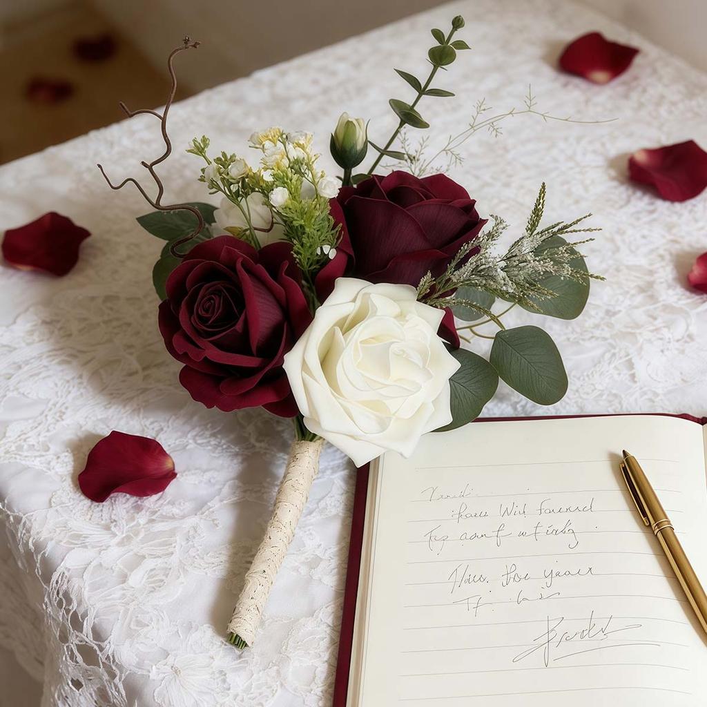 Hochzeit Kunstrosen Brautjungfernsträuße Ländliche Kleine Hochzeits-Tischdekorationen für Party Zeremonie Heiratsantrag Esstisch Dekoration