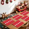 1pc or 4/6pcs Heart-Shaped Placemats - Red & Heart Pattern with Deer & Snowflake Design, Heat-Resistant Polyester Table Mats for Valentine'S Day