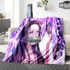 Butterfly Nezuko Fantasy Flannel Blanket, Soft Polyester, Modern Design, All-Season for Camping, Travel, Gifts for Holidays or Birthdays