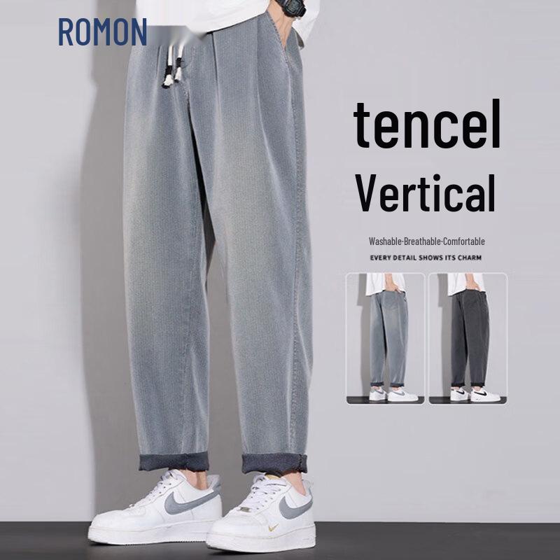 ROMON Men s Tencel Blend Loose Straight Jeans 2XL