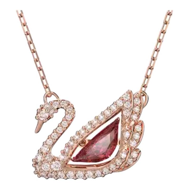 Swarovski DANCING SWAN 125th Anniversary Alloy Necklace Women s Rose Gold 5614123