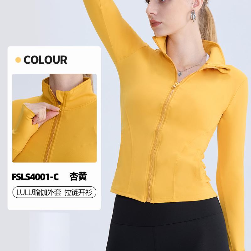 Spring And Summer New Internet Celebrity Yoga Clothes Women'S Fitness Top Tight Running Quick-Drying Double Pocket Sports Long-Sleeved Jacket