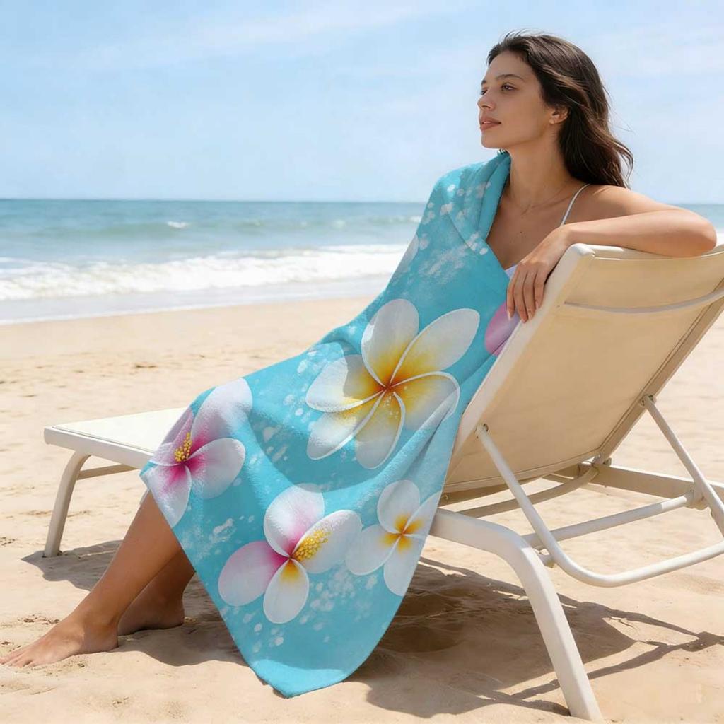 1 pezzo Sarong da Spiaggia Floreale Tropicale da Donna, Telo da Spiaggia Grande Assorbente ad Asciugatura Rapida, Copricostume Leggero, Accessorio Estivo Elegante