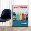 Plakat ilustracja mapa Amsterdam