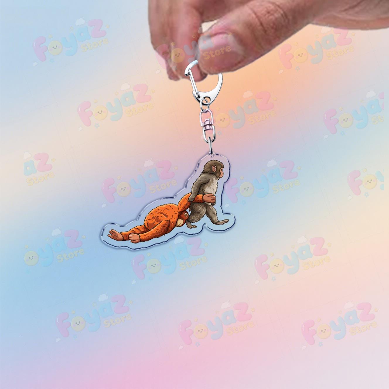 

Fashion Punch Monkey Keychain Accessories Bag Kawaii Cute Animal Key Ring Chains Jewelry Fans Friends Birthday Gifts