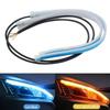 2Pcs 45 - 60cm Universal Car Headlight Waterproof RGB LED Strip DRL Turn Signal Yellow Brake Flow Lights