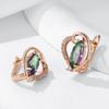 Kienl  Trend  Rose Gold Color Heart Drop Earring For Women Shiny Colorful Natural Zircon Accessories Daily Fine Jewelry