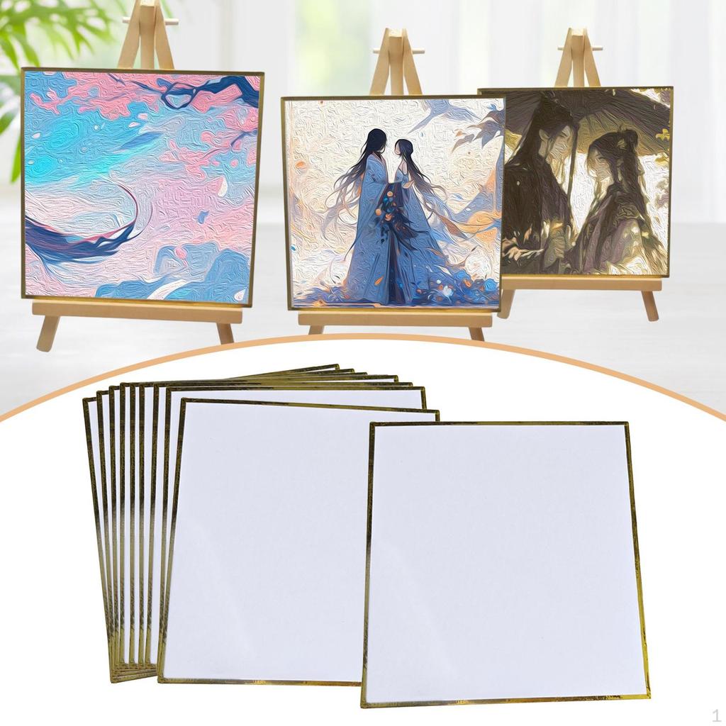 10 Pieces Shikishi Boards Artist Rectangular Versatile Washi Paper for Anime Collectors