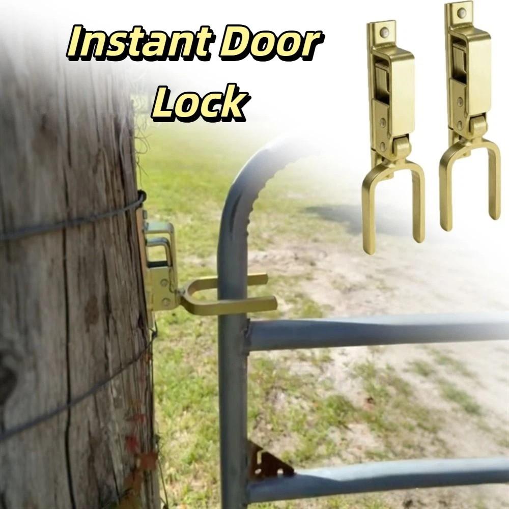 One-hand Operation Portable Immediate-locking Lock Sturdy Durable Automatic Spring Lock Gate Lock