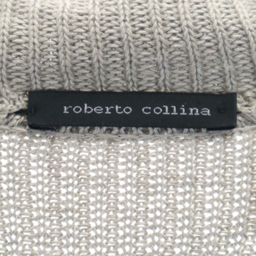 ROBERTO COLLINA Made in Italy Linen Long sleeve knit cardigan 52 gray Men's Used