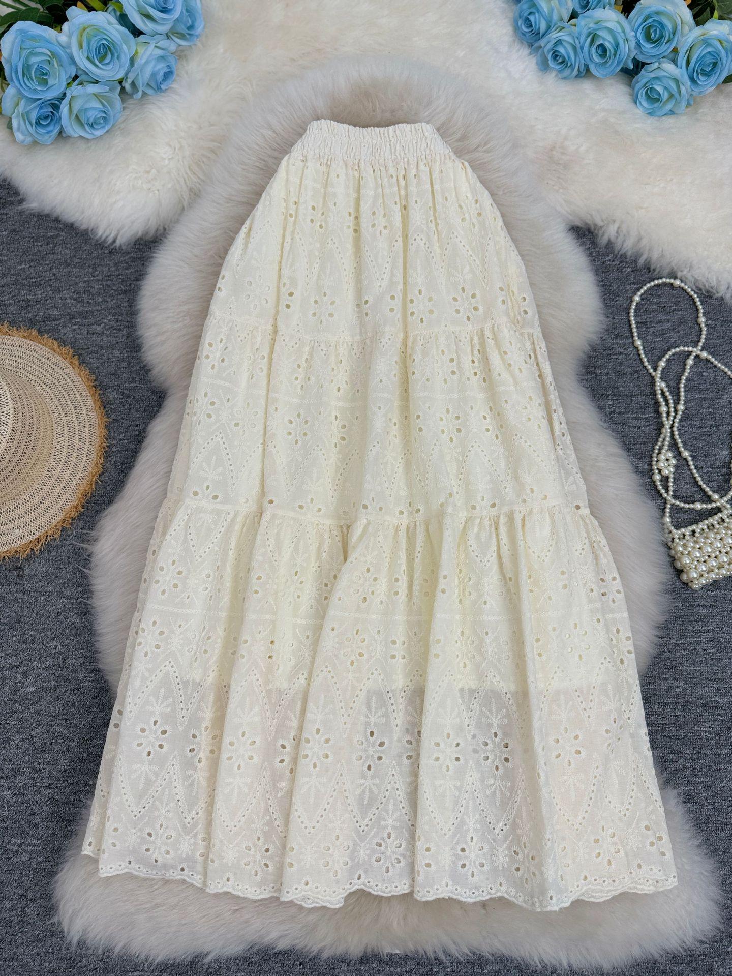 Японско-корейская асимметричная юбка-миди А-силуэта для женщин, ранневесенняя One Size абрикосовый