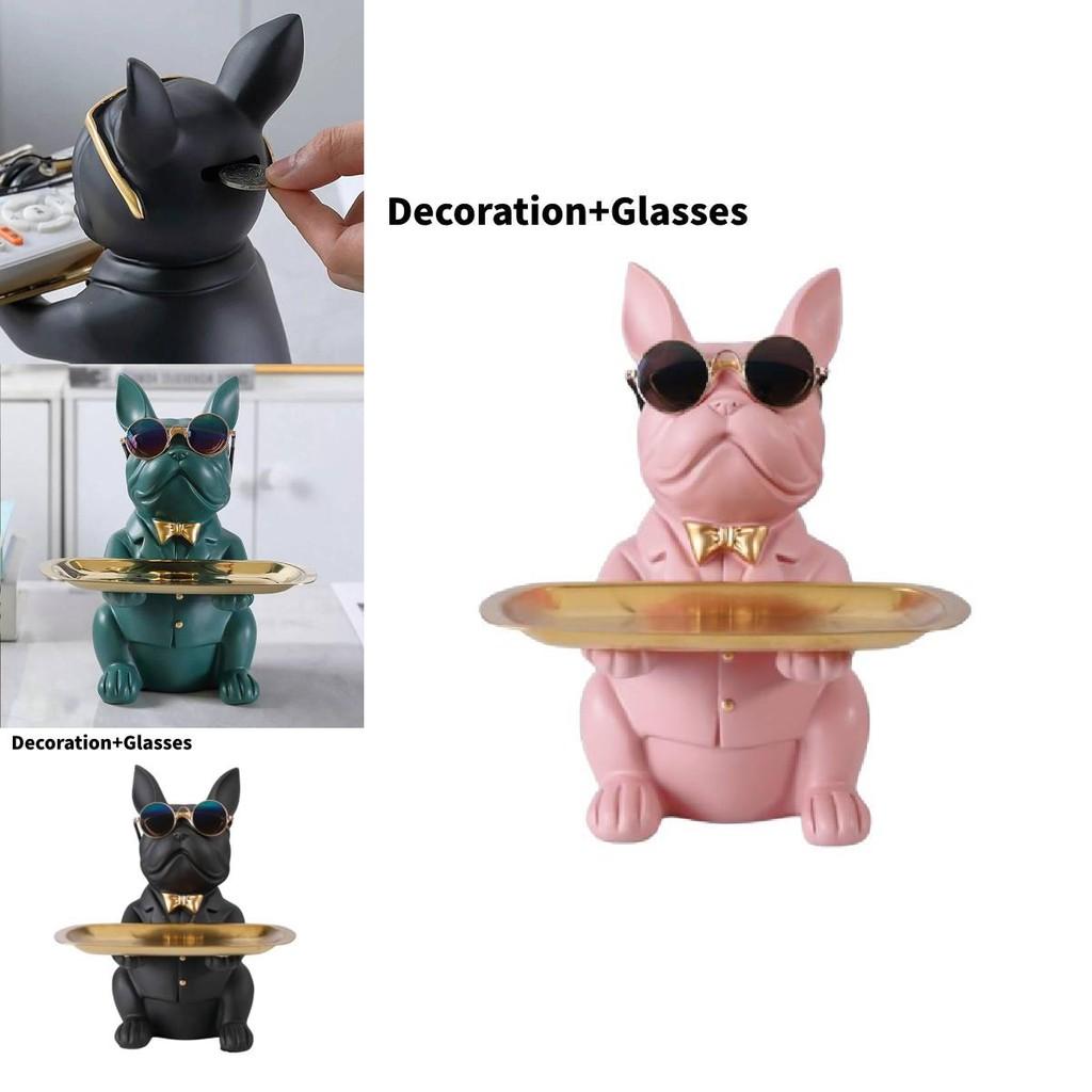 Creative Bulldog Dog Resin Decorative Piece For Key Storage And Candy Display