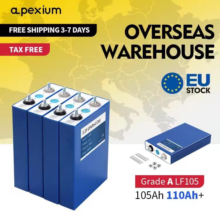 LifePo4-Batterie lädt in Lithiumeisenphosphat, 3,2 V, 105 Ah, 12 V Prismenbatterie für DIY-Solarspeicher, Wohnmobil, LKW