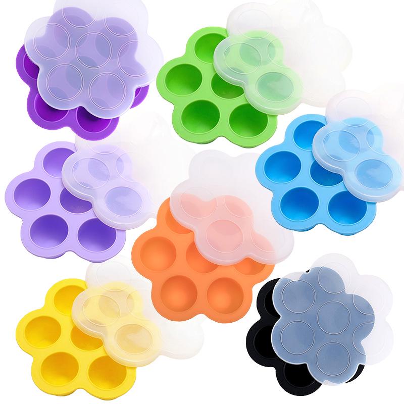Baby Food Silicone Freezer Tray with Lid - High-Temperature Resistant, Sealed Compartment Mold
