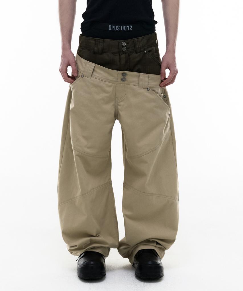 Opeoseu0012 Op. 08 Dual Oblique Cotton Pants Beige