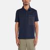 Timberland Solid Color Logo Print Casual Short Sleeve Polo Shirt Men Polo Shirts Deep-Sapphire-Blue A666W-433
