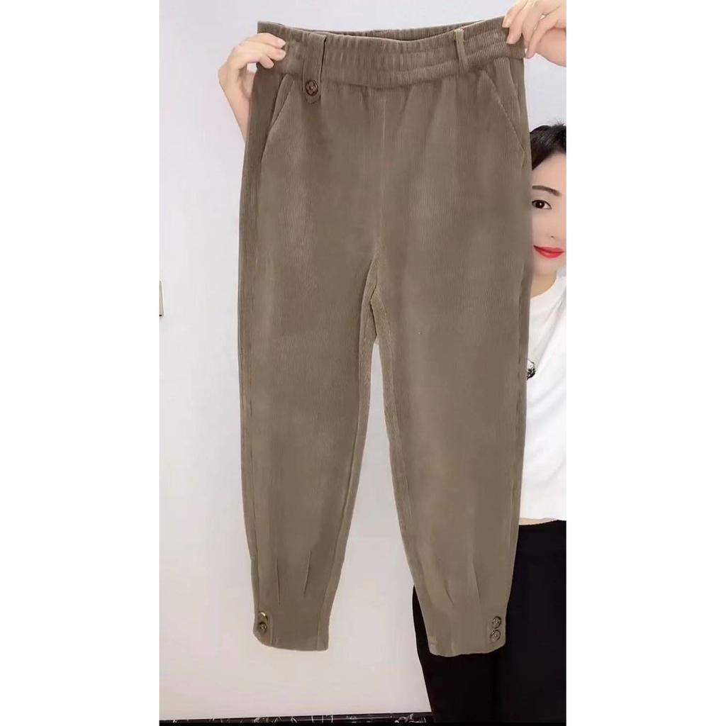 Casual Thickened Women's Trousers Made of Corduroy Velvet Warm High Waisted Sweatpants Winter Vintage Sweatpants for Autumn Spring