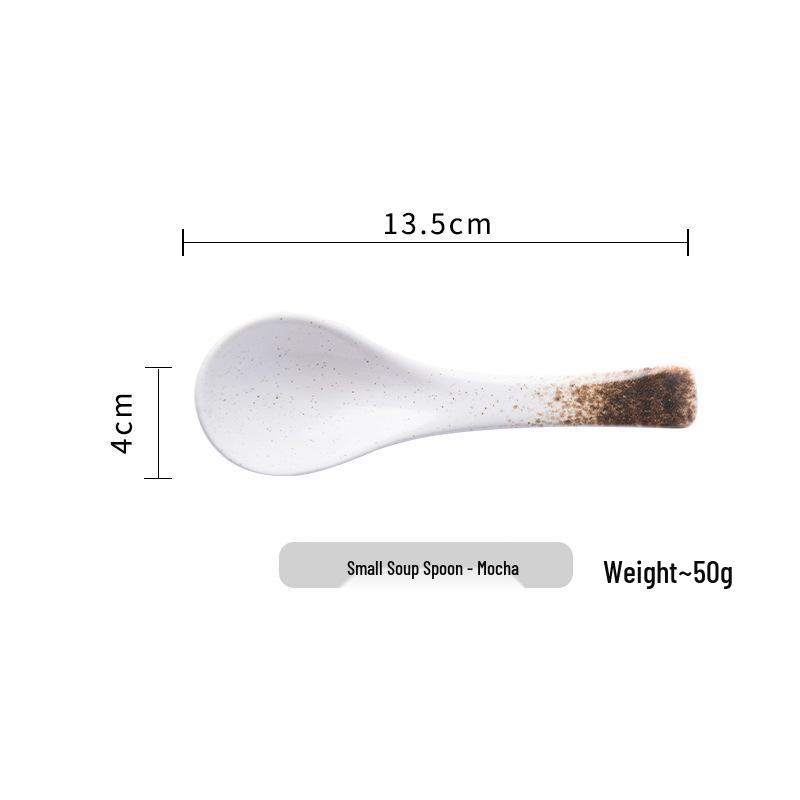 Ceramic Japanese Soup & Rice Spoon - Cute, Creative Teaspoon for Tableware and Cooking.
