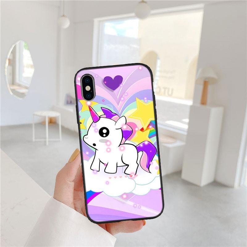 LO22 Cartoon Unicorn Soft Shell Phone Case for iPhone SE X XS XR 11 16E 17 Pro Max Air 8 7 6 6s Plus