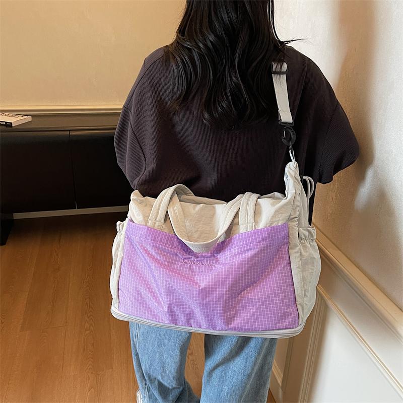 Travel Bag Color Block Women's Handbag Sports Crossbody Fitness Bag
