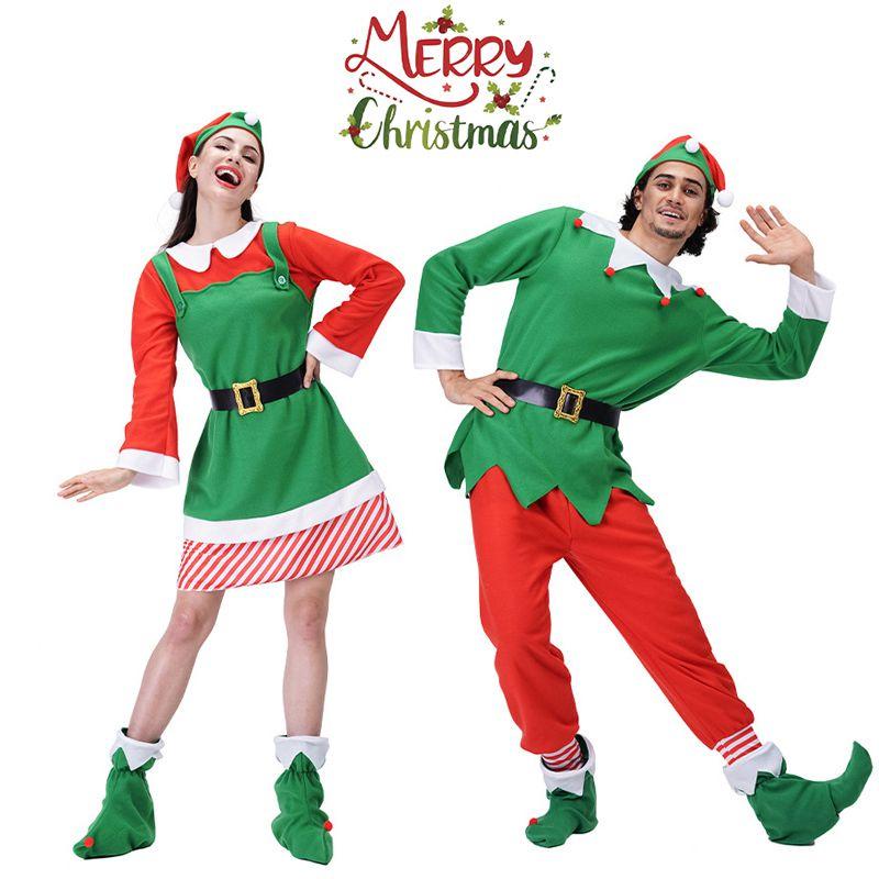 Elf Christmas Adults Cosplay Costume Couple Outfits Fancy Dress Party Role Play