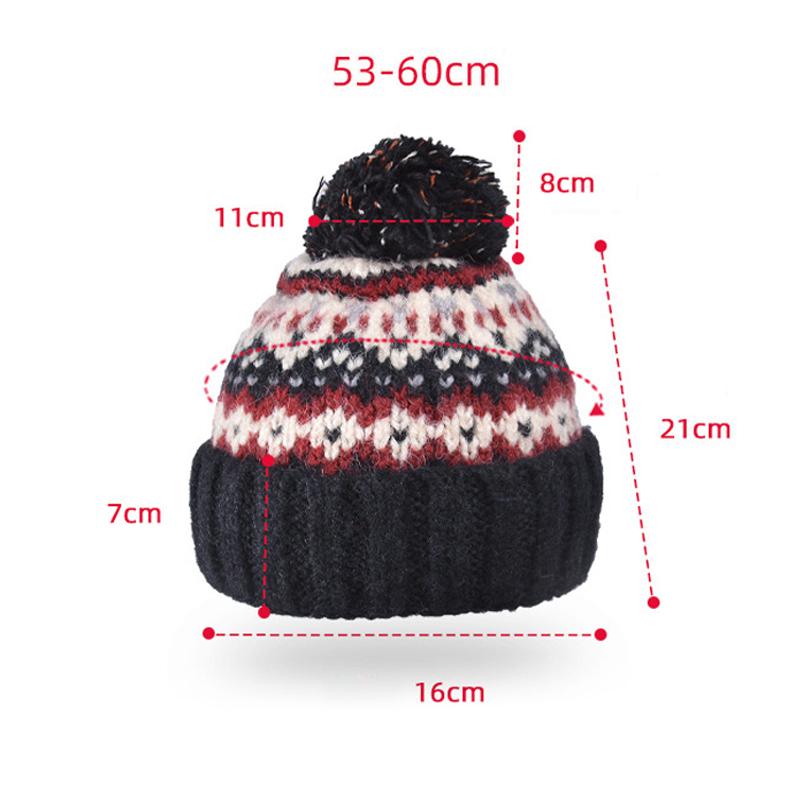 Winter Coldproof Warm Knitted Hat Ear Protection Hat Women's Fur Ball Wool Hat