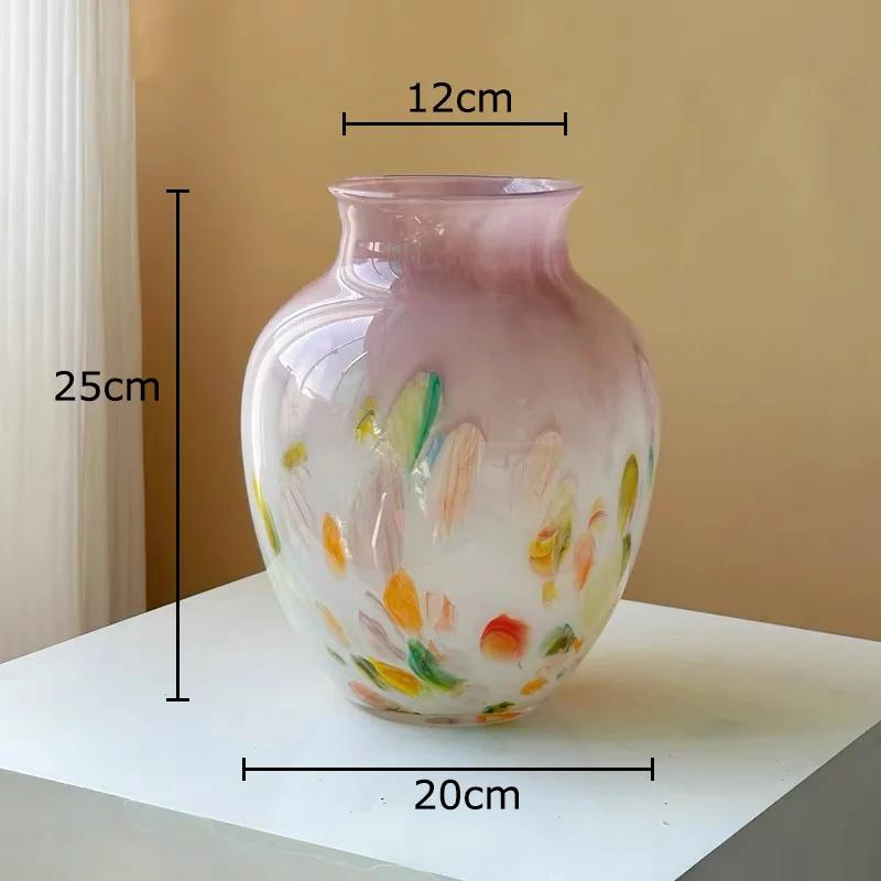 

Gradient Painted Glass Vase Hydroponics Plant Pots Table Decoration Flower Arrangement Colorful Floral Vase Room Aesthetic Decor