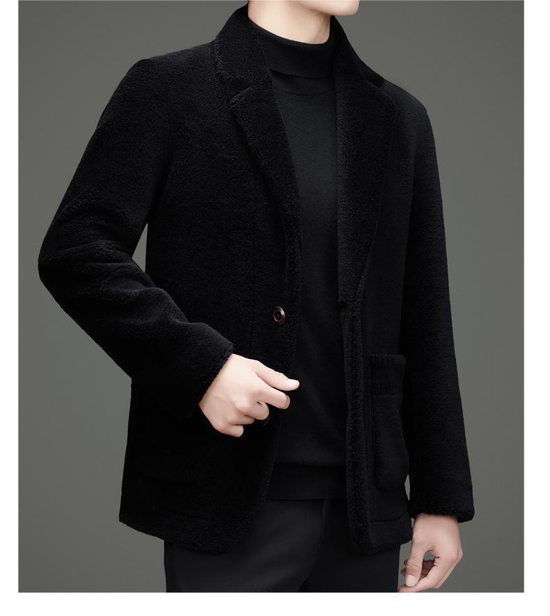 Men's 2025 Winter Fashion Lambswool Shearling Coat, Double-Sided Wear - Casual Style for Young and Middle-Aged