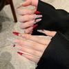 Yihechance Artificial Nails with Poppy Design Long Length Manicure Kit for Women