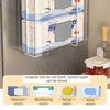 Plastic Wet Wipe Storage Box Self Adhesive Wall Mounted Refrigerator Tissue Box Adjustable Punch Free Tissue Holder Cabinet