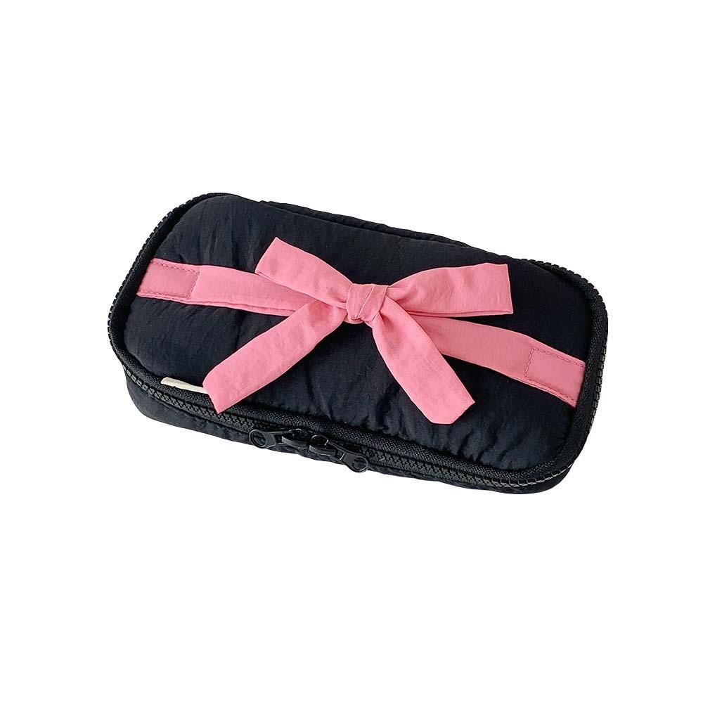 Desktop Storage Bow Stationery Bag Sweet Lace Bow Pencil Pouch Korean Style Pencil Case  Office