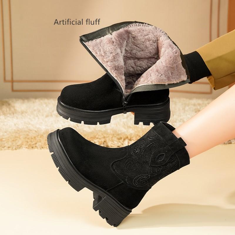 

Fashion AIYUQI Western Cowboy Boots Women 2025 New Genuine Leather Winter Shoes Boots Women Short Tube Fashion Women s Snow Boots 35