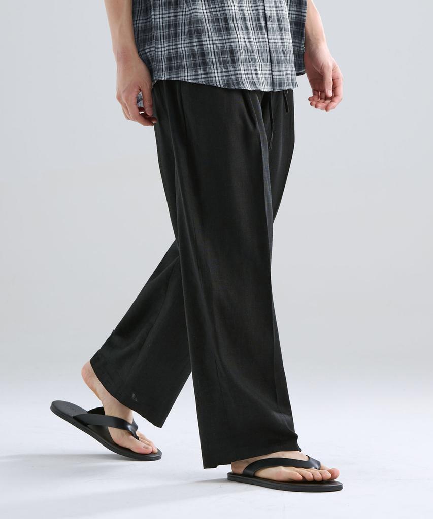 ZPLISH Wide Linen Pants Black