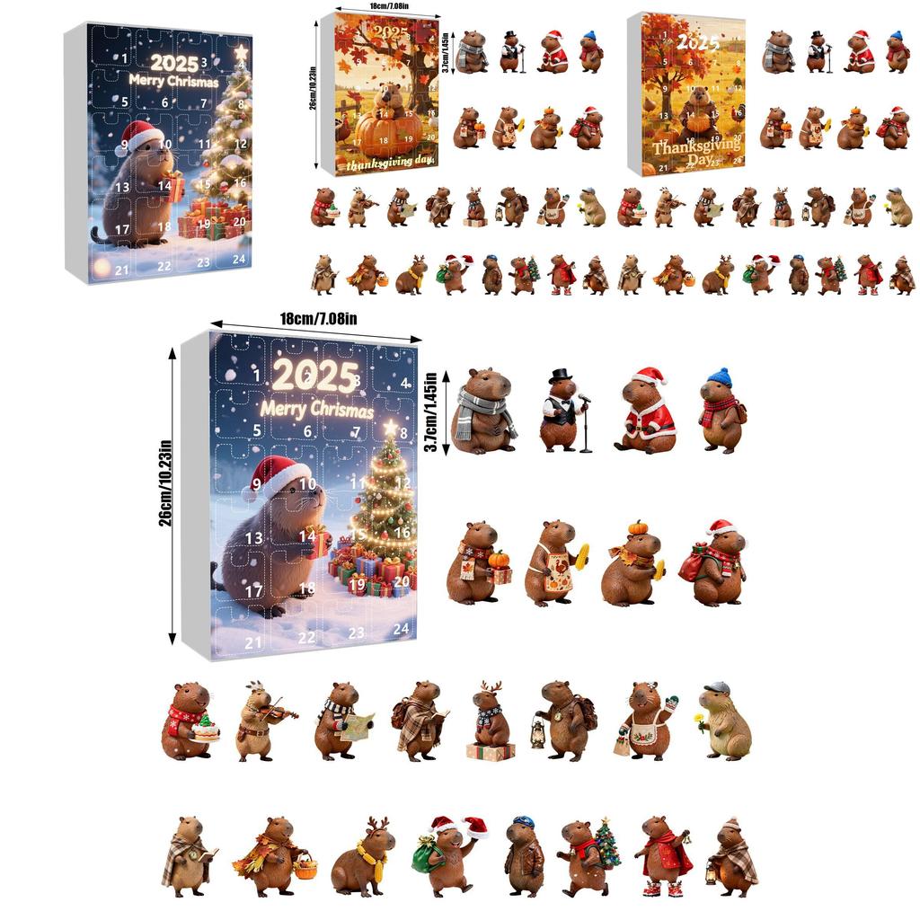 Christmas Marmot Themed Flat Pendant Calendar With Acrylic Components For Festive Decoration