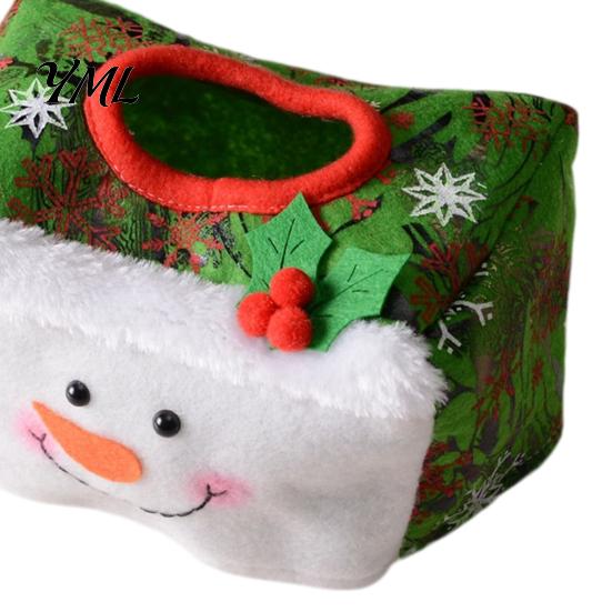 Red Flannel Tissue Box Christmas Cover, Santa Face Holiday Napkin Dispenser Sleeve, Non-Woven Fabric Winter Home Decor Holder for Office Party,