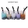 Mini Milkshake Ice Cream Lemon Milk Fruit Tea Water Cup Strawberry Banana Miniatures Dollhouse Accessories Cups Kitchen Toys