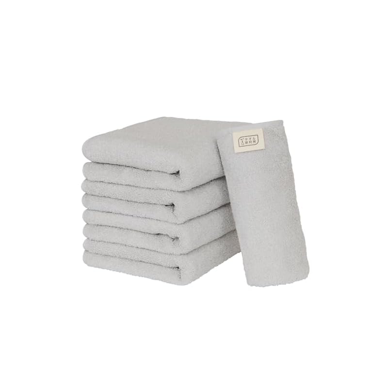 Towel Research Institute [Everyday Simple] #001 Face Towel Soft Gray 5-Piece Set Standard Type Medium Thickness Low Lint Fast Absorption Durable 100%