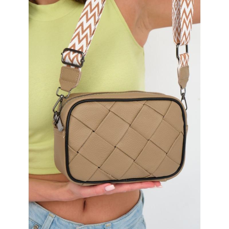 Äkta Läder Damväskor Tide Mode Enkel Axelremsväska Crossbody Huvudlager Nötskinn Liten Fyrkantig Väska