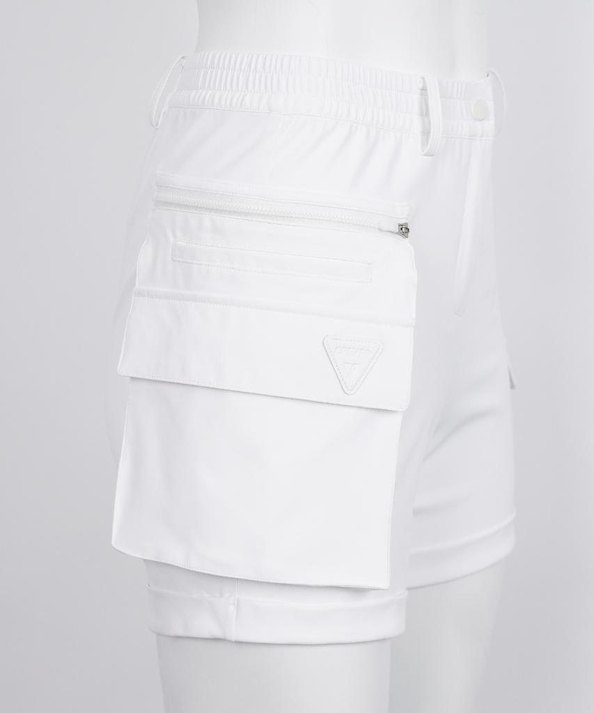 CREVE9 Multi-Pocket Point Anorak Shorts Wh