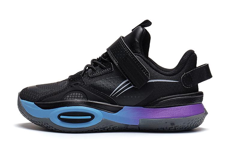 Li Ning YOUNG Sportlife Letter Cushioning Rebound Low top Kids Lifestyle Shoes Black Kids YKNT036-1 26