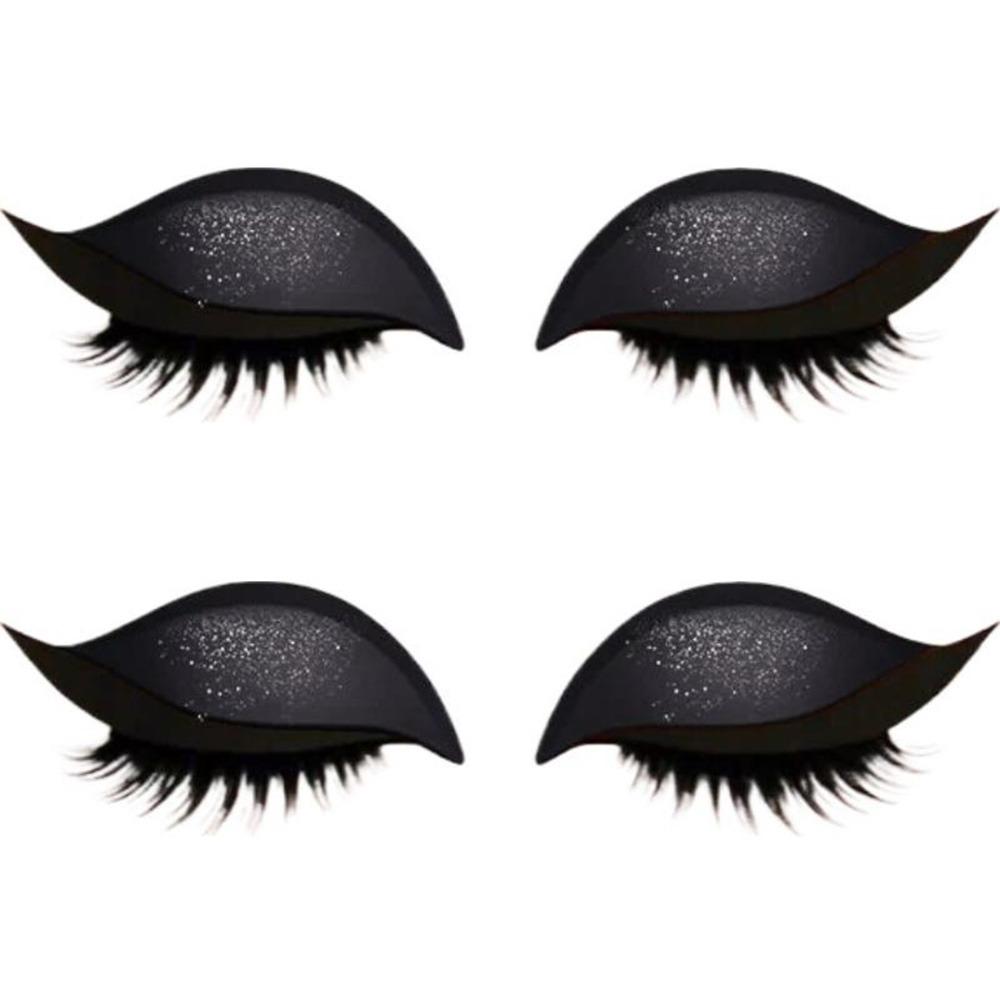 2 Pairs Self-Adhesive 3-in-1 Eye Makeup Sticker Reusable Party Makeup Stickers  Female