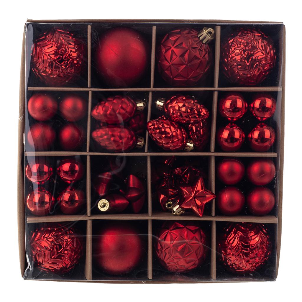 Christmas Tree Baubles Shatterproof Christmas Tree Bauble Ornaments Red Set 60x
