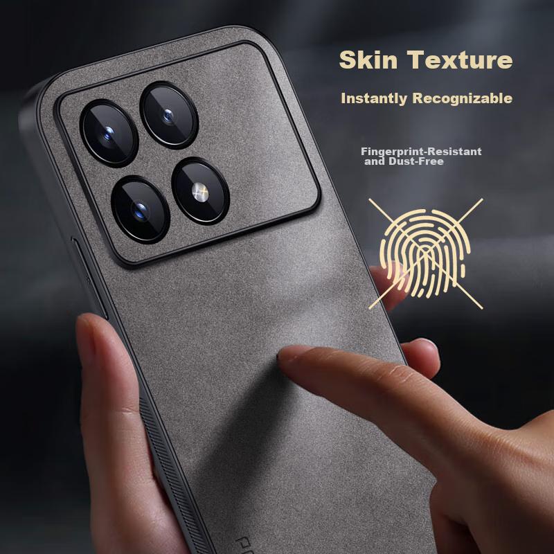 Redmi K70E Phone Case, Redmi K70e Protective Cover, Shockproof, Full Lens Protection, Soft, Simple Luxury Silicone Outer Case,n, Leather Case In Gray